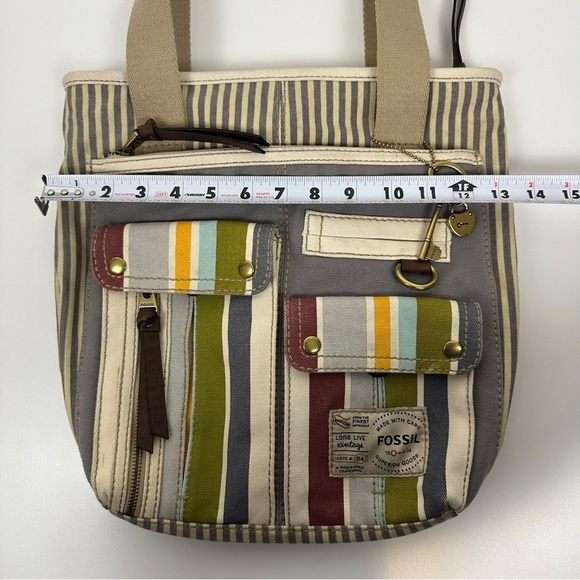 Fossil Striped Canvas Tote Bag - Picture 16 of 16